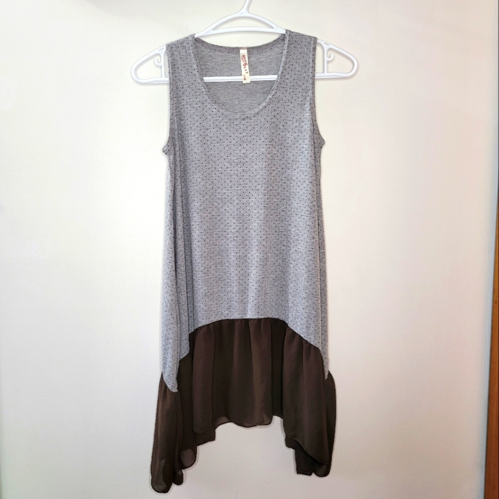 Women's Grey Brown Shift Dress